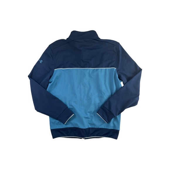 Under Armour Project Rock Track Jacket Full‎ Zip Athletic Warm Up Blue Mens M - Picture 2 of 6